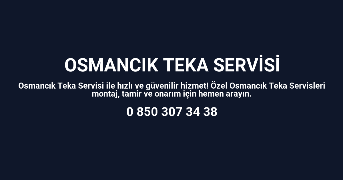 Osmancık Teka Servisi